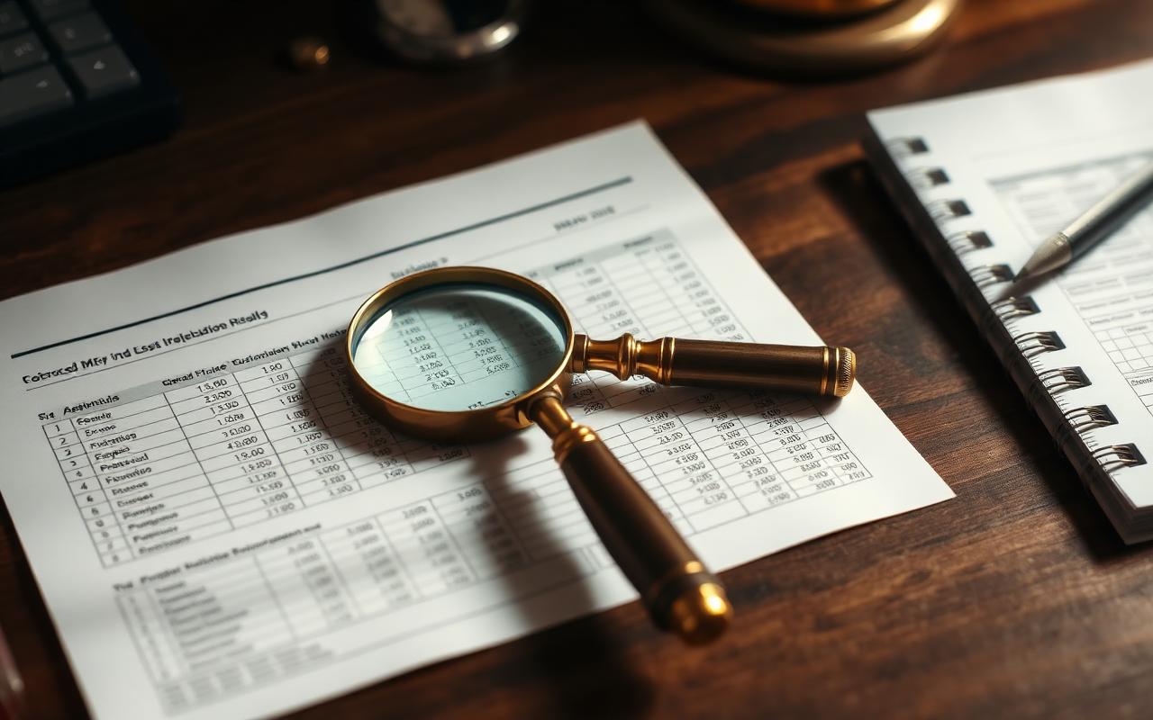 A row of identical letter envelopes on a dark polished table with one subtly discoloured and set apart