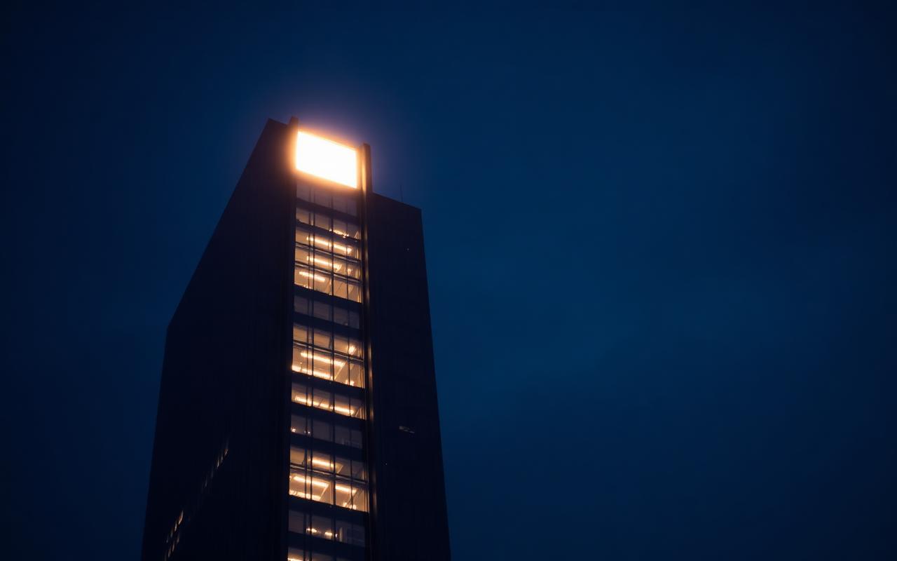 A minimalist control panel with a single glowing dial on a matte black surface under focused light