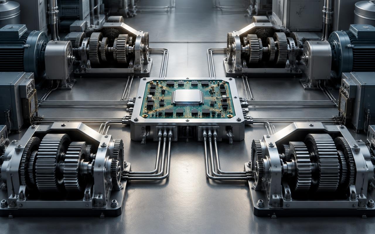 Redundant mechanical systems surrounding a central AI processor